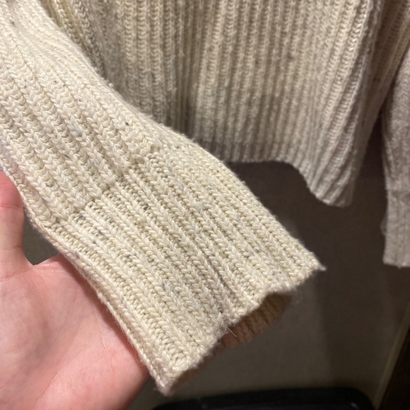 SILENCE NOISE URBAN OUTFITTERS mock neck ribbed sweater M oatmeal - Picture 5 of 5
